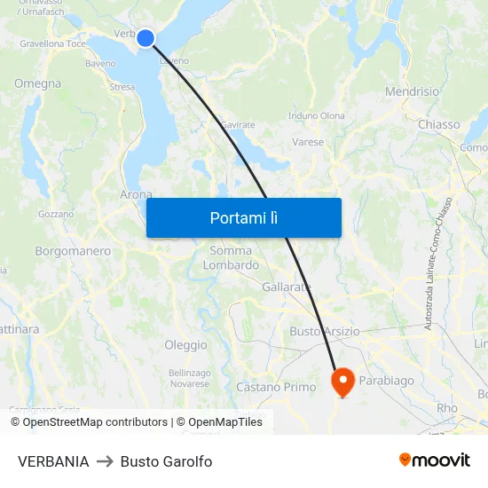 VERBANIA to Busto Garolfo map