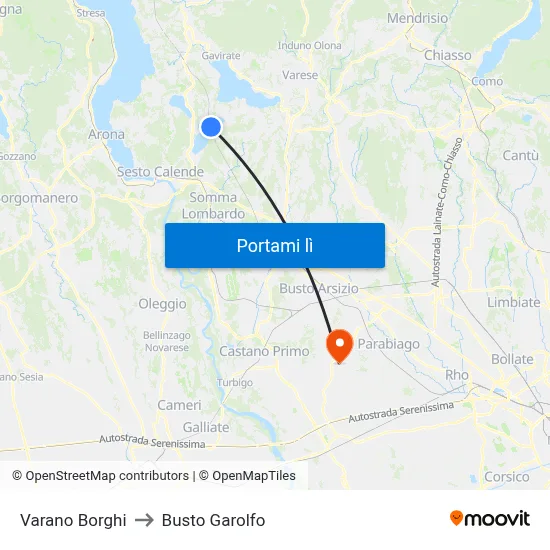 Varano Borghi to Busto Garolfo map