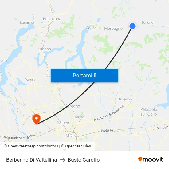 Berbenno Di Valtellina to Busto Garolfo map