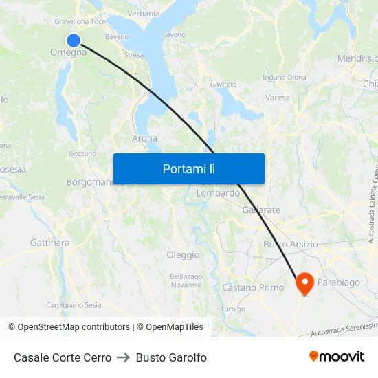 Casale Corte Cerro to Busto Garolfo map