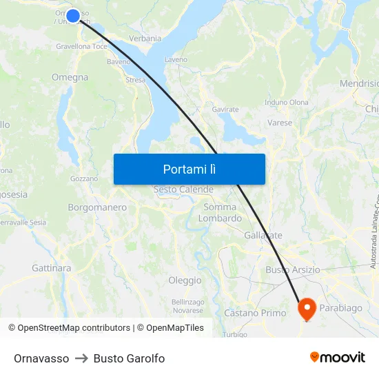 Ornavasso to Busto Garolfo map