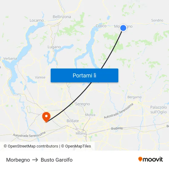 Morbegno to Busto Garolfo map