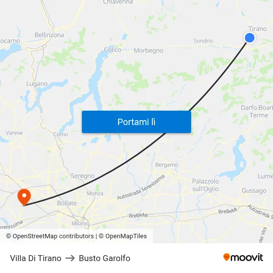 Villa Di Tirano to Busto Garolfo map