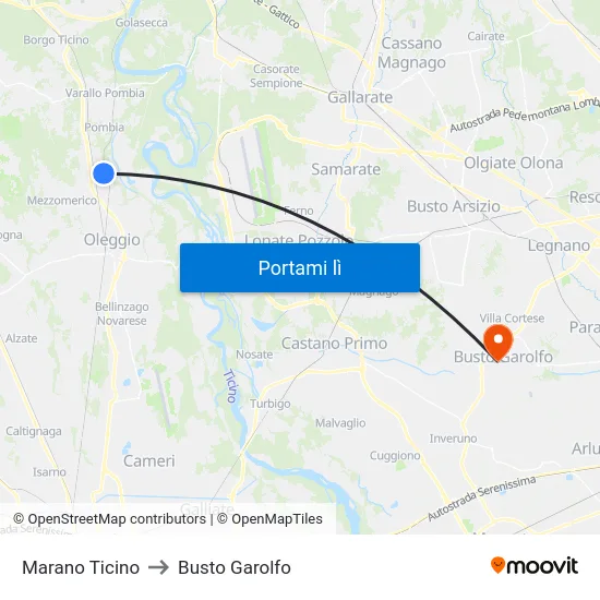 Marano Ticino to Busto Garolfo map