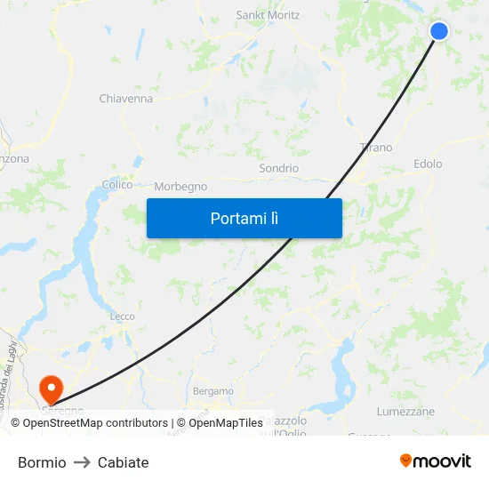 Bormio to Cabiate map