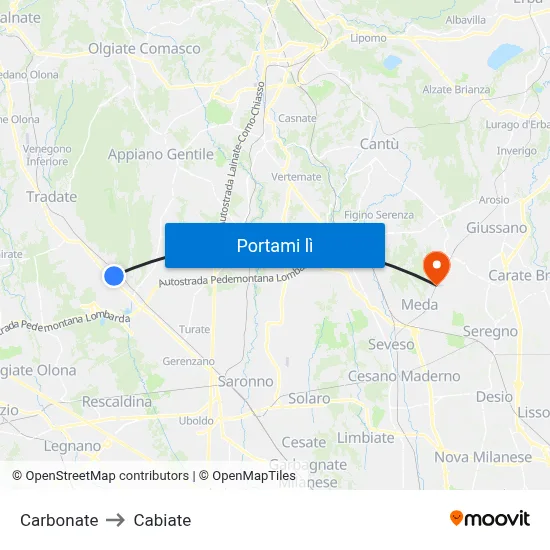 Carbonate to Cabiate map