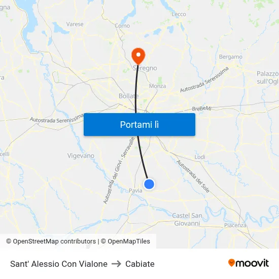 Sant' Alessio Con Vialone to Cabiate map