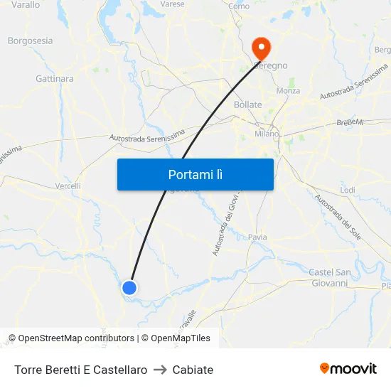 Torre Beretti E Castellaro to Cabiate map