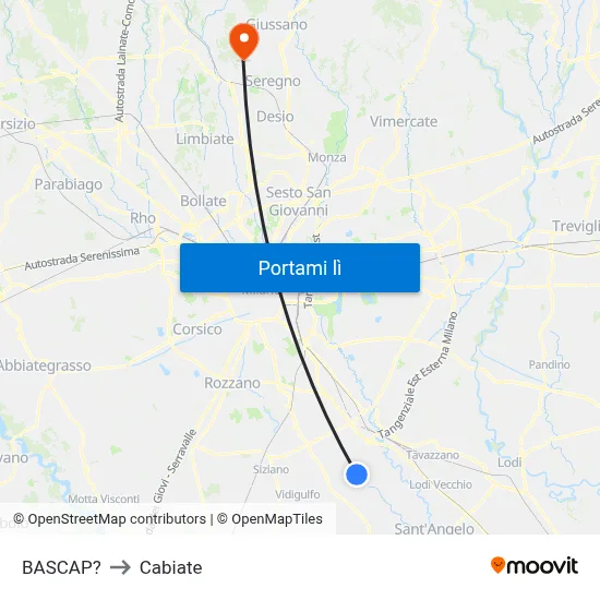 BASCAP? to Cabiate map