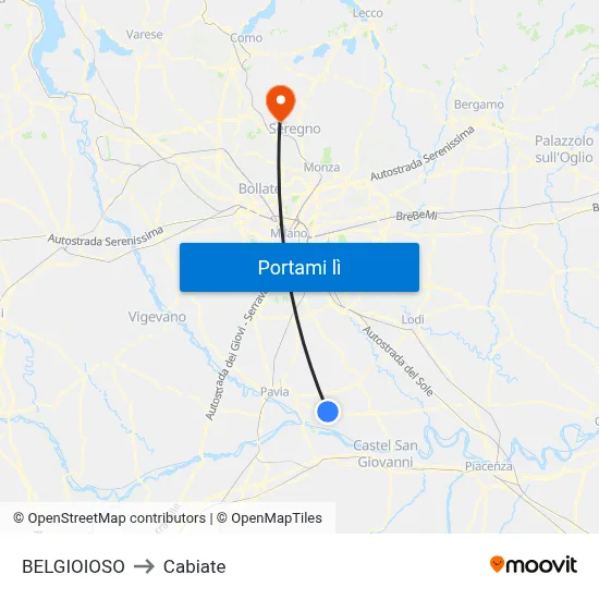 BELGIOIOSO to Cabiate map