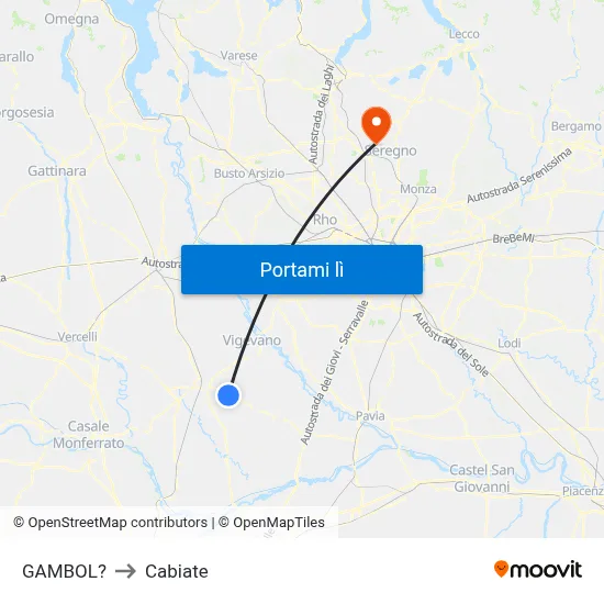 GAMBOL? to Cabiate map
