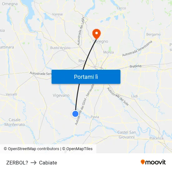 ZERBOL? to Cabiate map