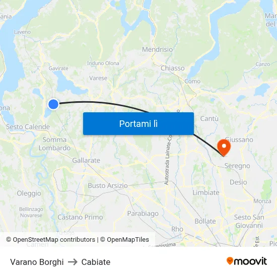 Varano Borghi to Cabiate map