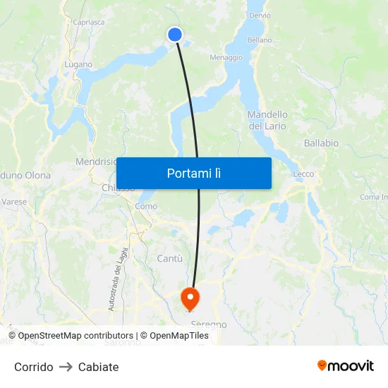 Corrido to Cabiate map