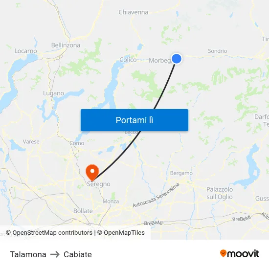 Talamona to Cabiate map
