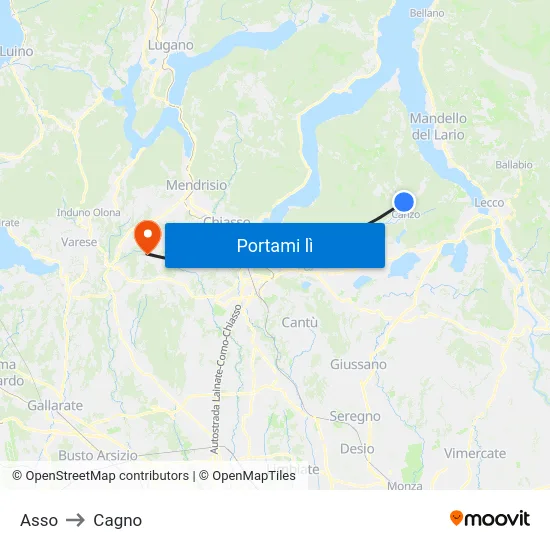Asso to Cagno map
