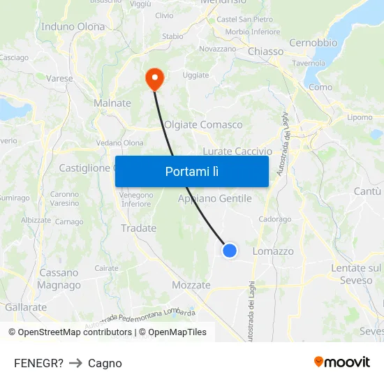FENEGR? to Cagno map