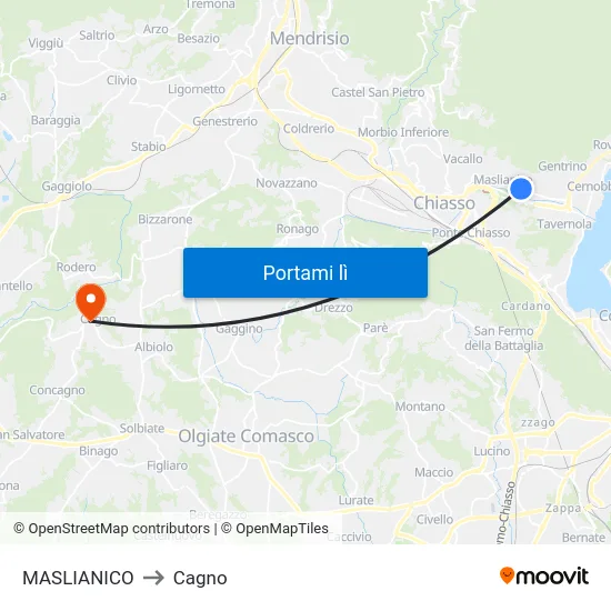 MASLIANICO to Cagno map