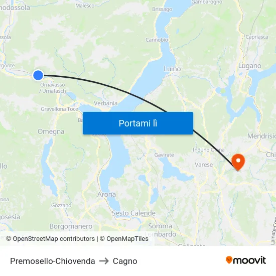 Premosello-Chiovenda to Cagno map
