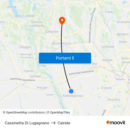 Cassinetta Di Lugagnano to Cairate map