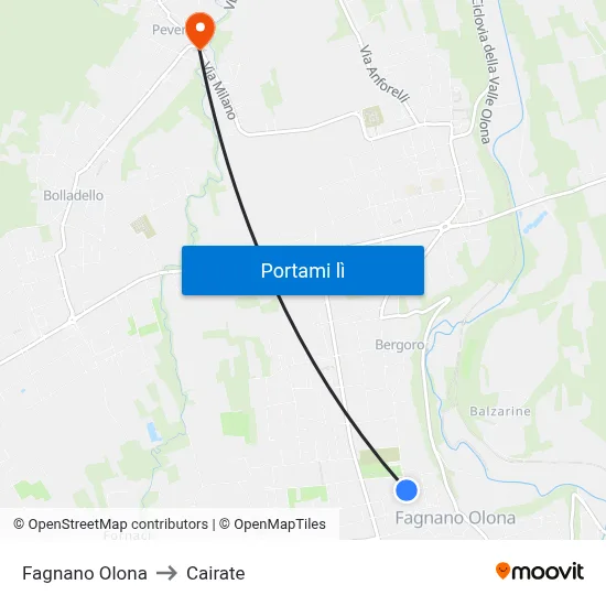 Fagnano Olona to Cairate map