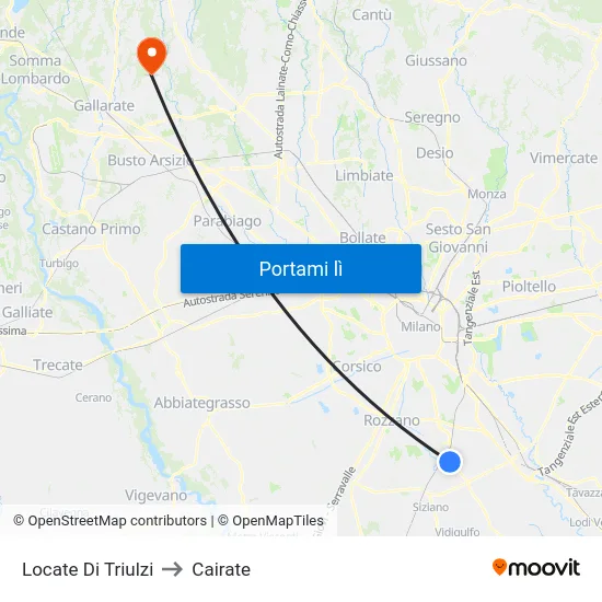 Locate Di Triulzi to Cairate map