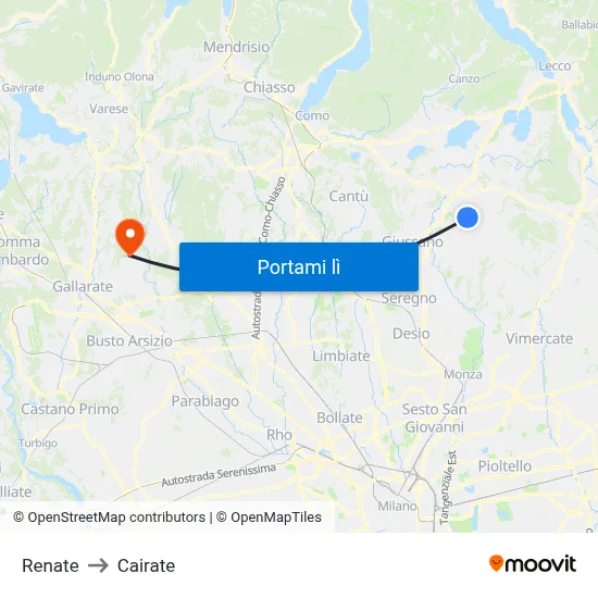 Renate to Cairate map