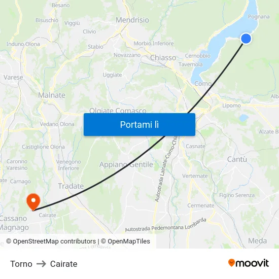 Torno to Cairate map