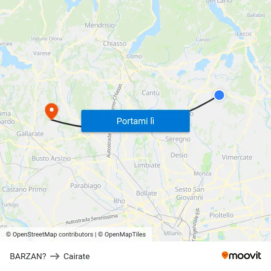 BARZAN? to Cairate map