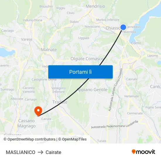 MASLIANICO to Cairate map