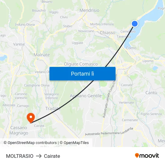 MOLTRASIO to Cairate map