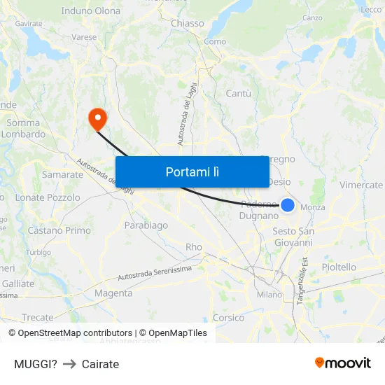 MUGGI? to Cairate map