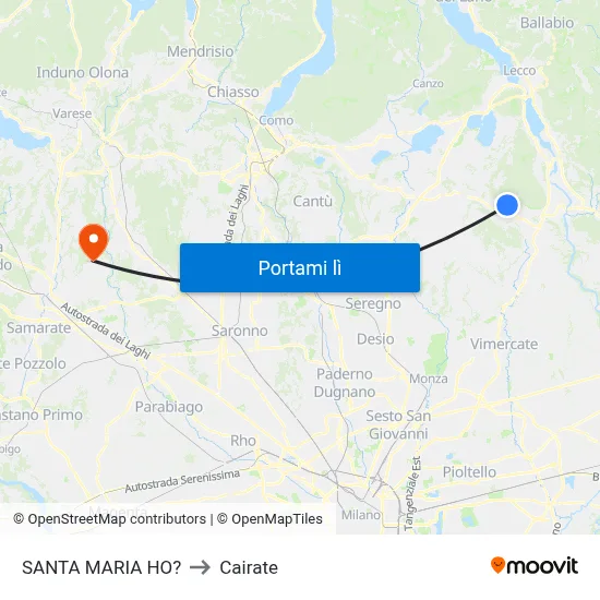 SANTA MARIA HO? to Cairate map