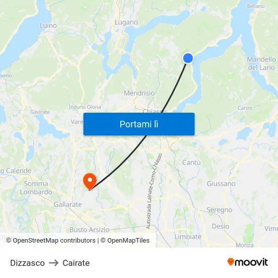 Dizzasco to Cairate map