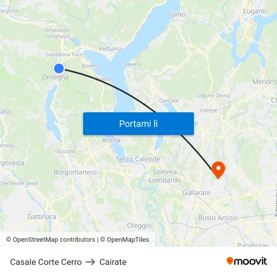 Casale Corte Cerro to Cairate map