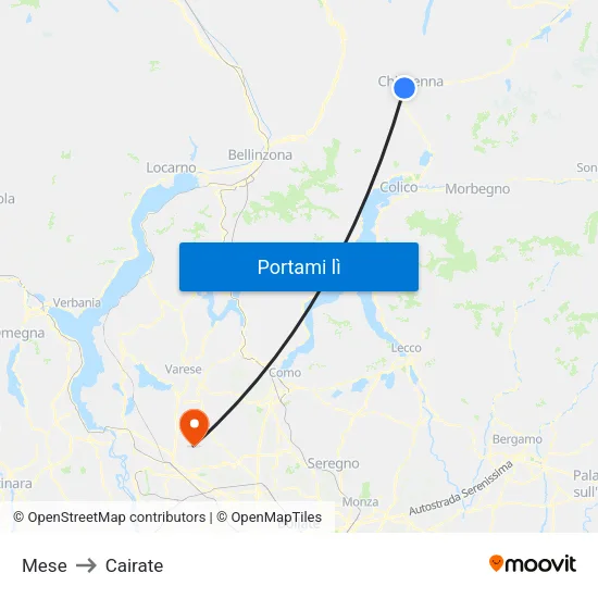 Mese to Cairate map
