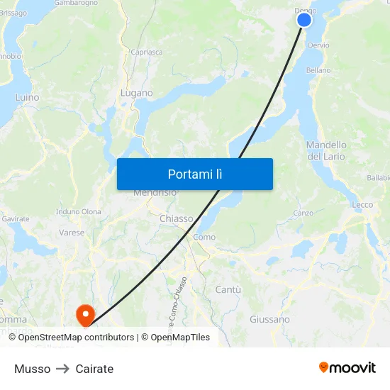 Musso to Cairate map