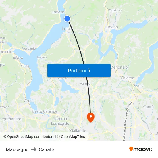Maccagno to Cairate map