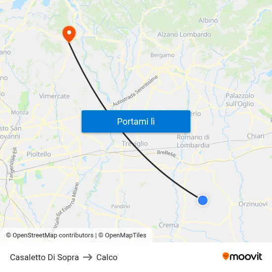 Casaletto Di Sopra to Calco map