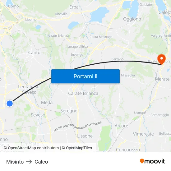 Misinto to Calco map