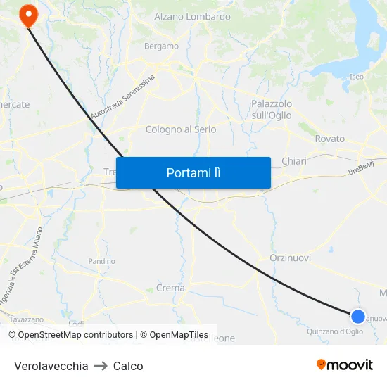 Verolavecchia to Calco map