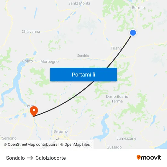 Sondalo to Calolziocorte map