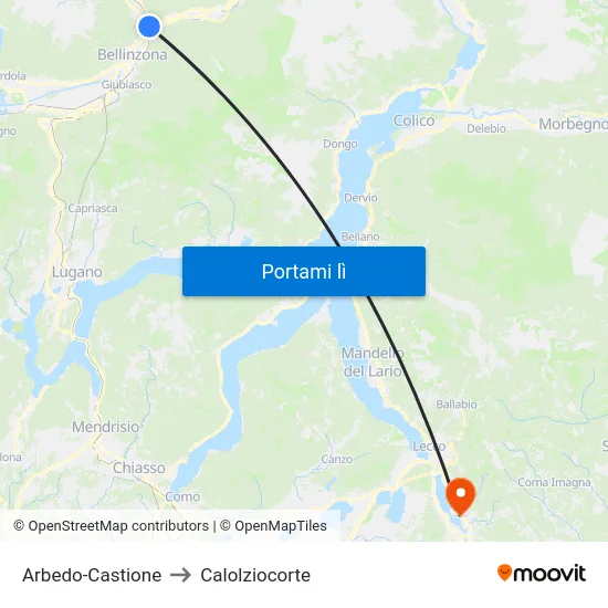 Arbedo-Castione to Calolziocorte map