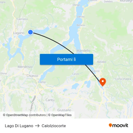 Lago Di Lugano to Calolziocorte map