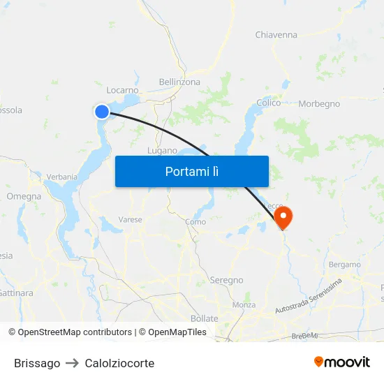 Brissago to Calolziocorte map