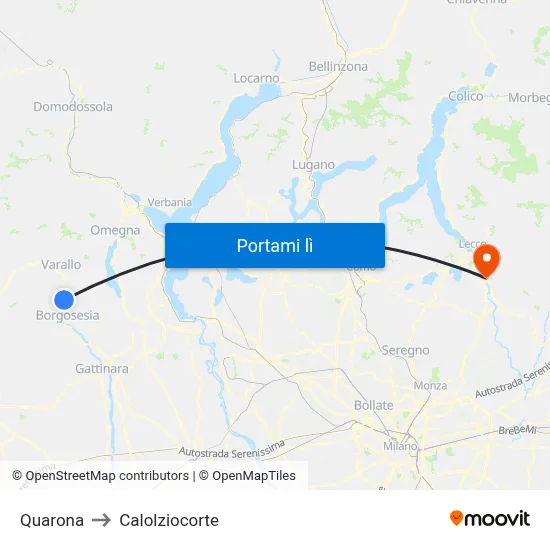 Quarona to Calolziocorte map