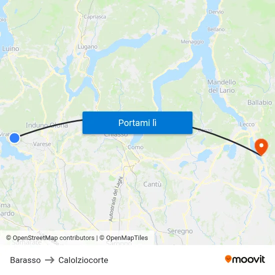 Barasso to Calolziocorte map