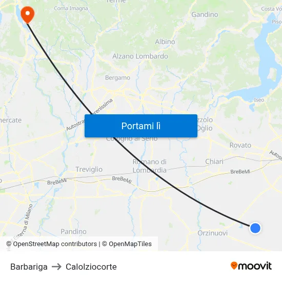Barbariga to Calolziocorte map