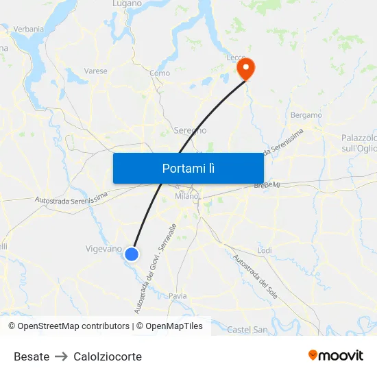 Besate to Calolziocorte map