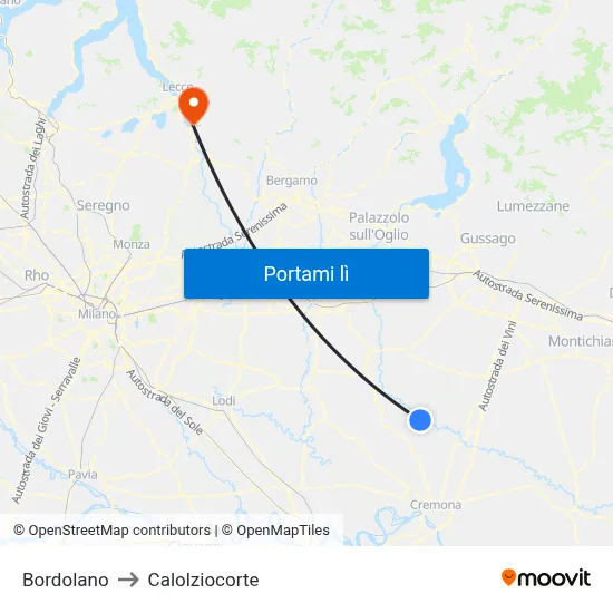 Bordolano to Calolziocorte map